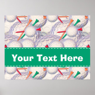 Golfer; Golf Balls & Tees Pattern Poster