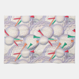 Golfer; Golf Balls & Tees Pattern Towel