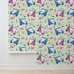 Golfer Golf Cart Preppy Wallpaper