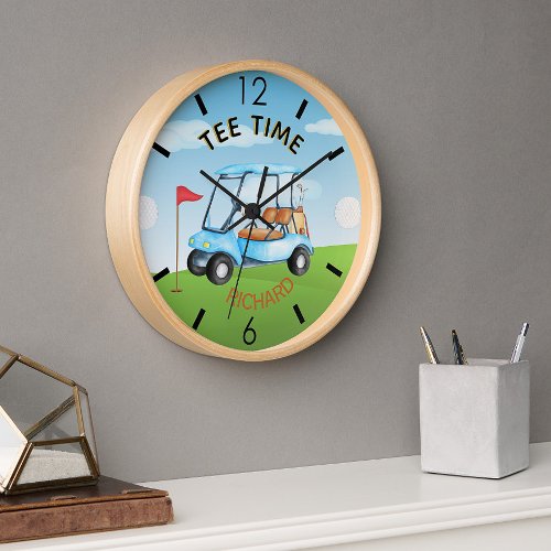 Golfer Golf Course Cart Name Tee Time Clock