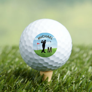 Golfer Golf Course Custom Name 3-D Monogram Golf Balls