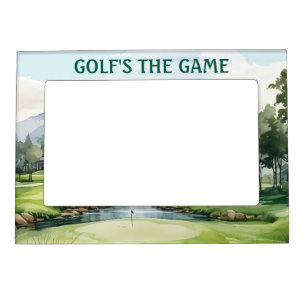 Golfer Golf Course Personalized Message Magnetic Frame