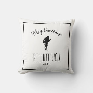 Golfer Golf Course Quote Personalized White Black Throw Pillow