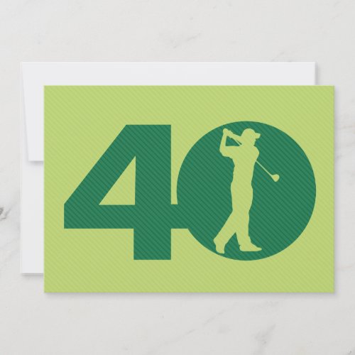 Golfer Golf Green 40th Birthday Invitation