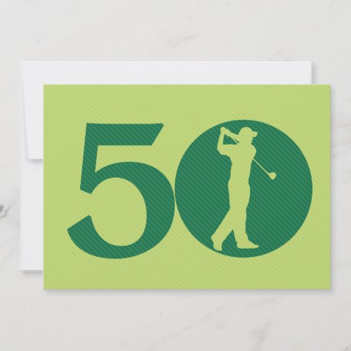 Golfer Golf Green 50th Birthday Invitation