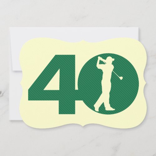 Golfer Golf Green tan 40th Birthday Invitation