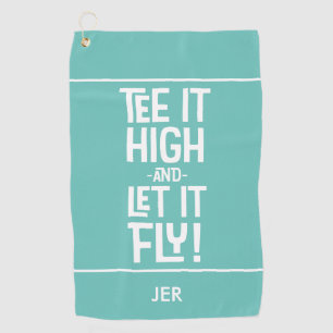 Golfer Golf Lover Tee Humor Fun Monogram Teal Cute Golf Towel