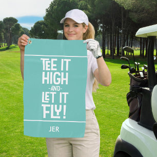Golfer Golf Lover Tee Humor Fun Monogram Teal Cute Towel