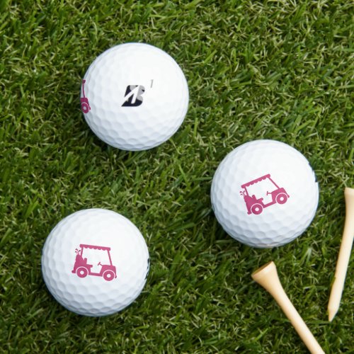 Golfer Golf Player Cart Pink Sports Cool Golf Balls