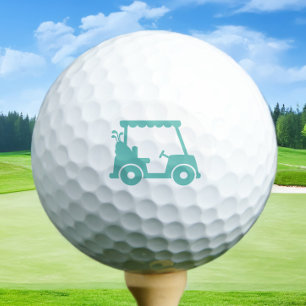Golfer Golf Player Cart Teal Sports Cool Balls