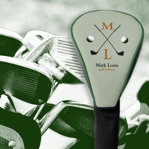 Golfer  golf_player monogram golf head cover