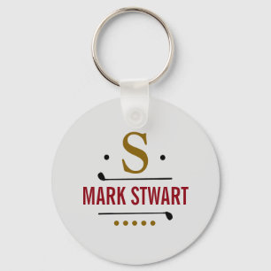 golfer / golf-player monogram  keychain