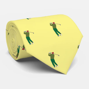 Golfer /Golf Player Silhouette Neck Tie Pattern