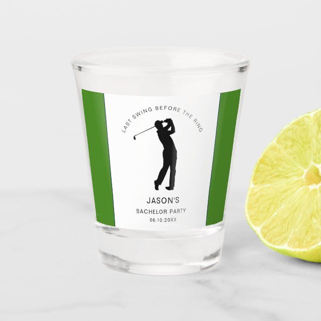 Golfer Golf Themed Bachelor Party favors  Shot Glass (Front)