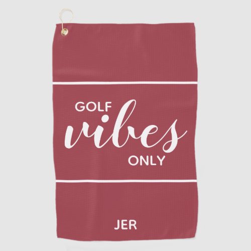 Golfer Golf Vibes Fun Personalized Crimson Red Pro Golf Towel