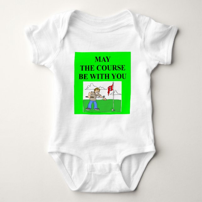 golfer golfing joke baby bodysuit (Front)