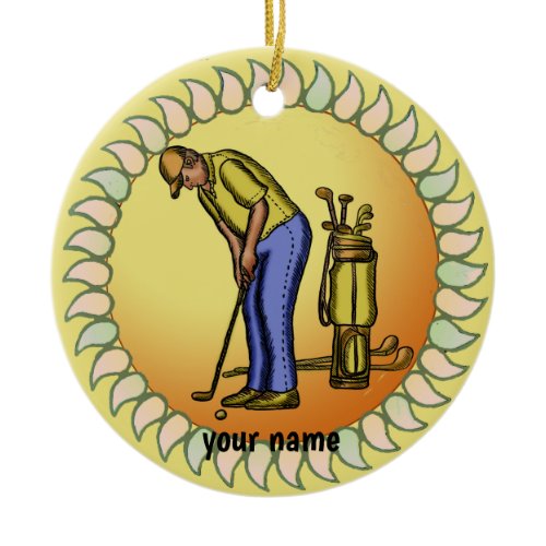 Golfer  Grandpa  Ceramic Ornament