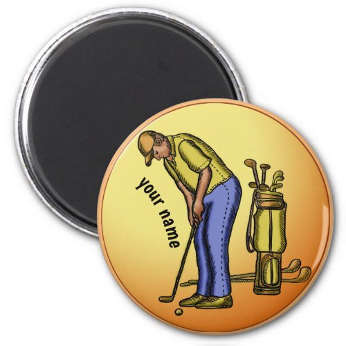 Golfer  Grandpa custom name  magnet