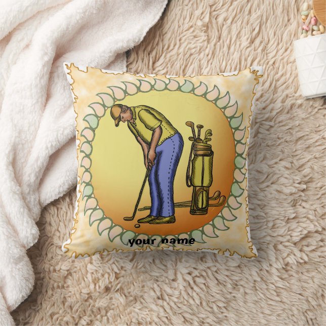 Golfer  Grandpa  Throw Pillow (Blanket)