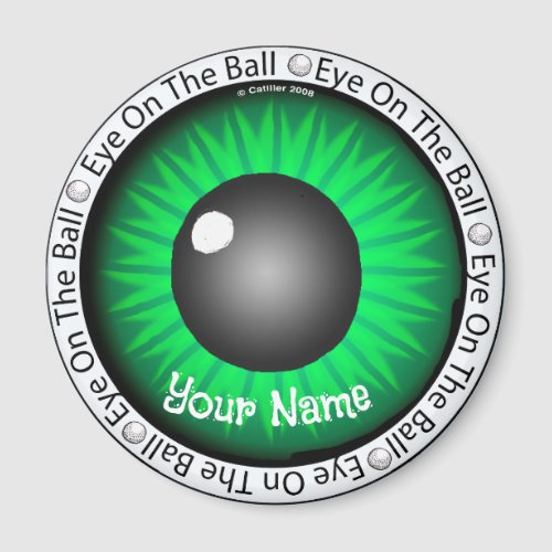 Golfer Green Eye On Ball custom name  Magnet