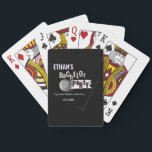 Golfer groom Golf Bachelor Party Game Stylish Poker Cards<br><div class="desc">A stylish and entertaining addition to your celebration that combines the excitement of a game with the elegance of golf. These playing cards feature a sleek design with a cool illustration of a golf ball against a striking black background, in a playful tone. The mood is set to be both...</div>