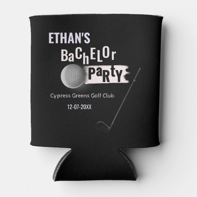 Golfer groom Golf Bachelor Party Golf game Stylish Can Cooler (Front)