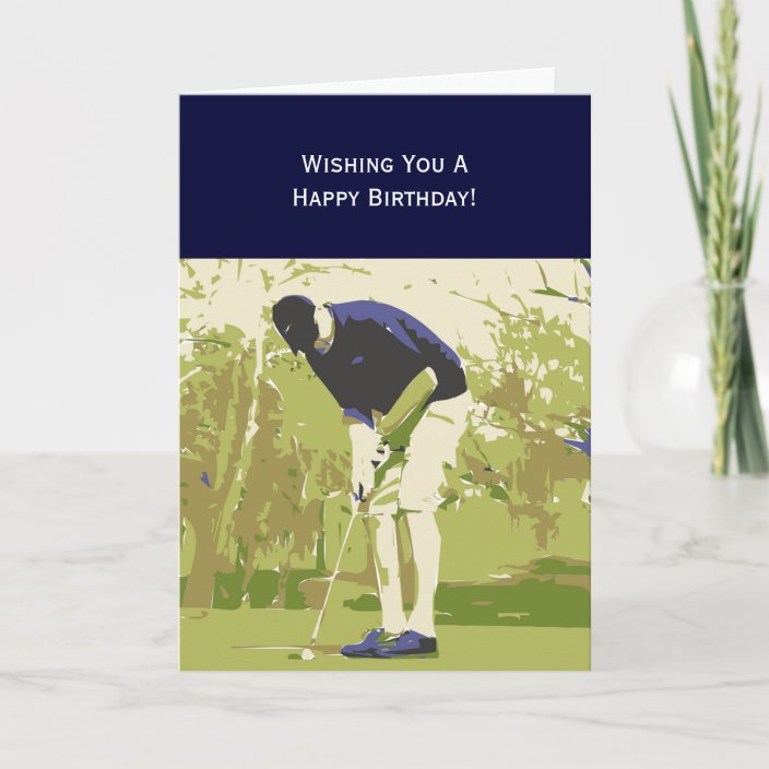 Golfer Happy Birthday Card | Zazzle.com