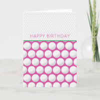 Golfer Happy Birthday Own Message Pink Modern Golf