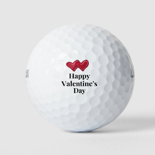 Golfer Happy Valentines Day with love red heart   Golf Balls