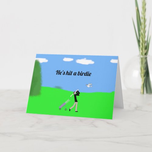 golfer hits a birdie card