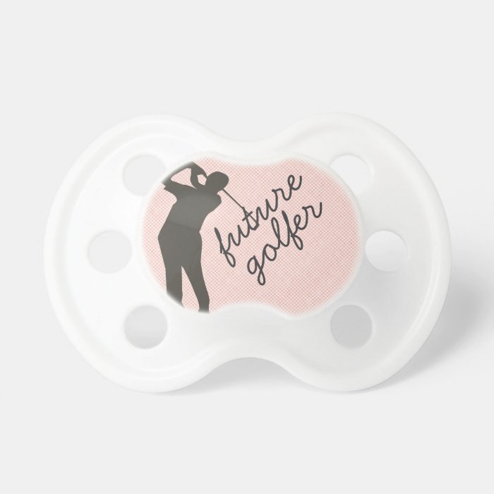 Golfer  Hitting the Ball Pink Baby Pacifier