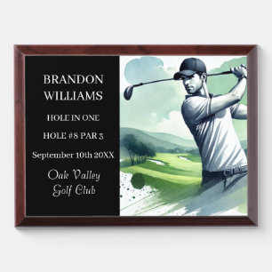 Golfer Hole in One Sport Winner Prize Award Plaque
