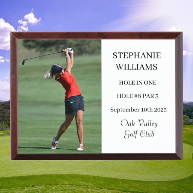 Golfer Hole in One Sport Winner Prize For her Award Plaque (Creator Uploaded)