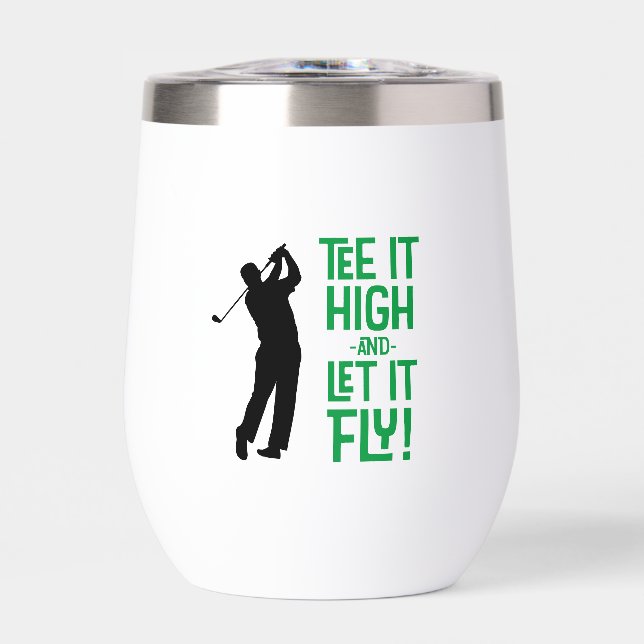 Golfer  Humor Funny Tee Sports Quote Cute Men's Thermal Wine Tumbler (Front)