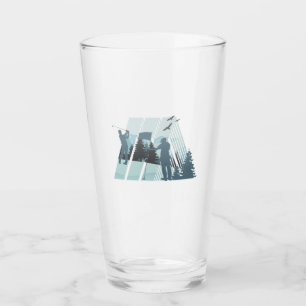 Golfer in beautiful nature glass