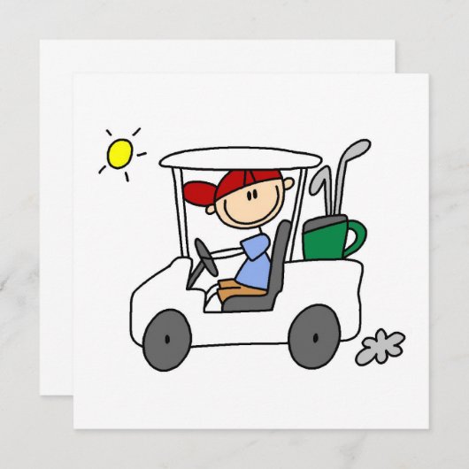 Golfer in Golf Cart (Front/Back)