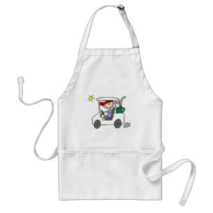 Golfer in Golf Cart Adult Apron