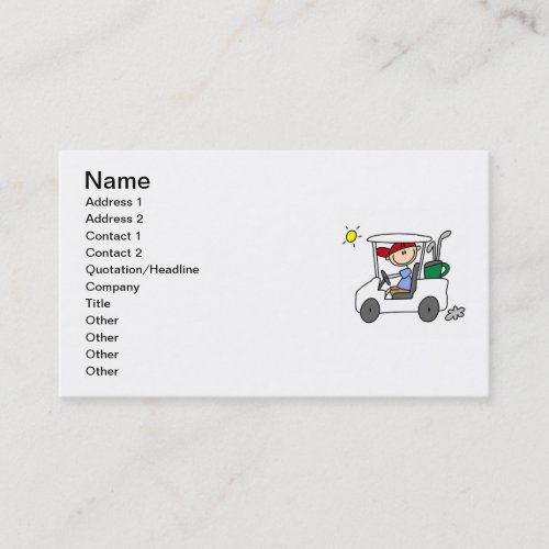 Golfer in Golf Cart Business Cards