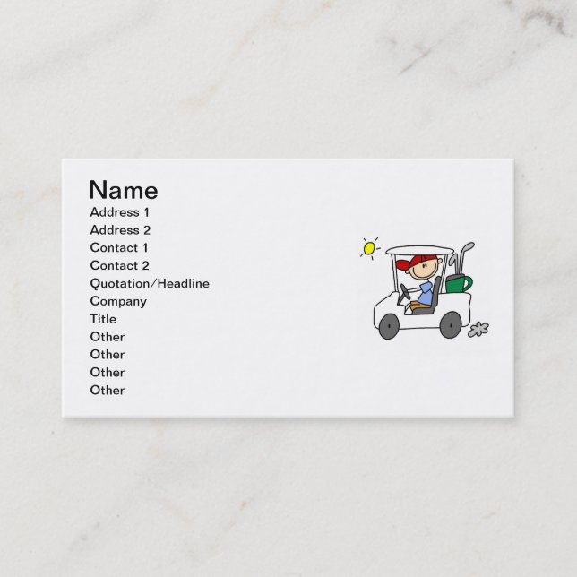 Golfer in Golf Cart Business Card (Front)