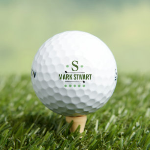 Golfer Initial Golf-Player monogrammed Golf Balls