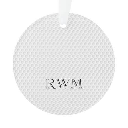 Golfer INITIALS Golf Memorial Ornament Ball
