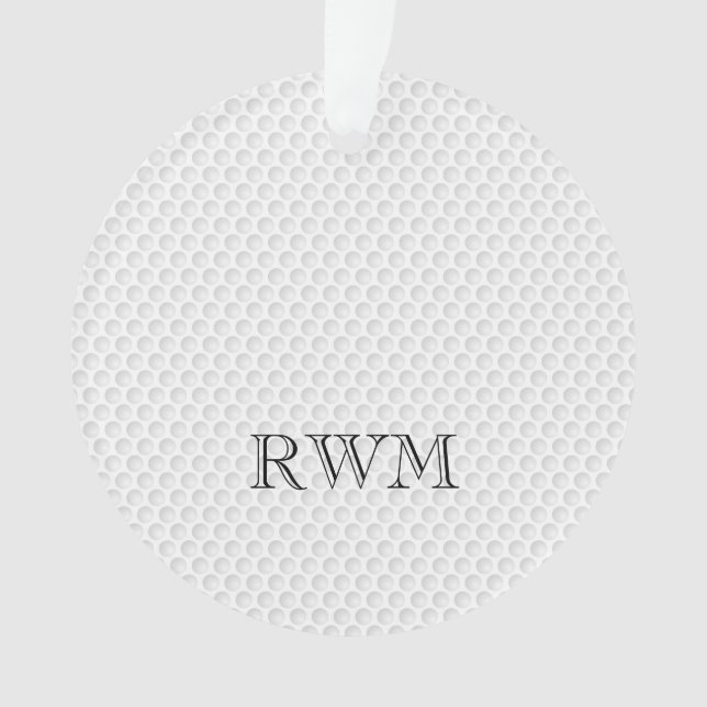 Golfer INITIALS Golf Memorial Ornament Ball (Front)