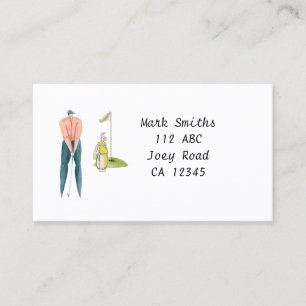 Golfer is golfing business card