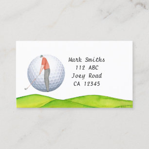 Golfer is golfing business card
