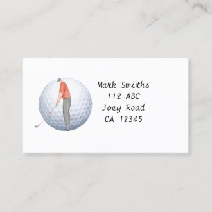 Golfer is golfing business card