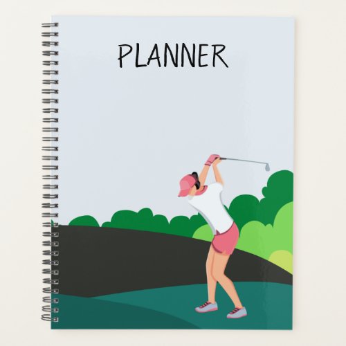 Golfer is golfing  for Lady woman  Planner