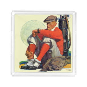 Golfer Kept Waiting Acrylic Tray