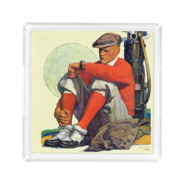 Golfer Kept Waiting Acrylic Tray (Front)