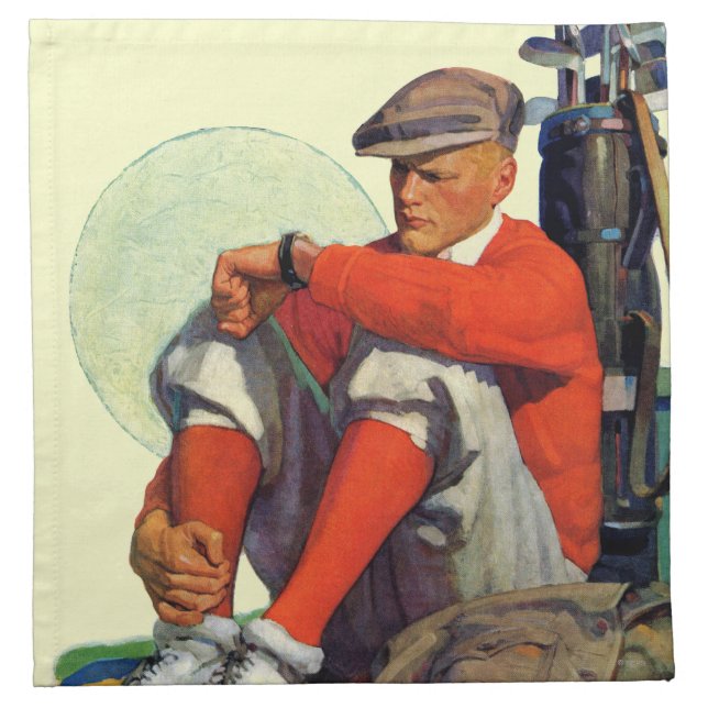 Golfer Kept Waiting Cloth Napkin (Front)