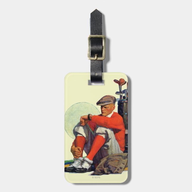 Golfer Kept Waiting Luggage Tag (Front Vertical)